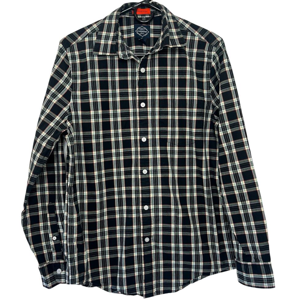 St John's Bay Men's Comfort Flex Sz S Plaid Button Up Lomg Sleeve Casual Shirt
